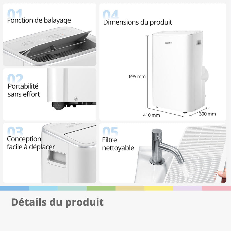 COMFEE Breezy Cool 2.6 | Aire Acondicionado Portátil Conectado 9000 BTU