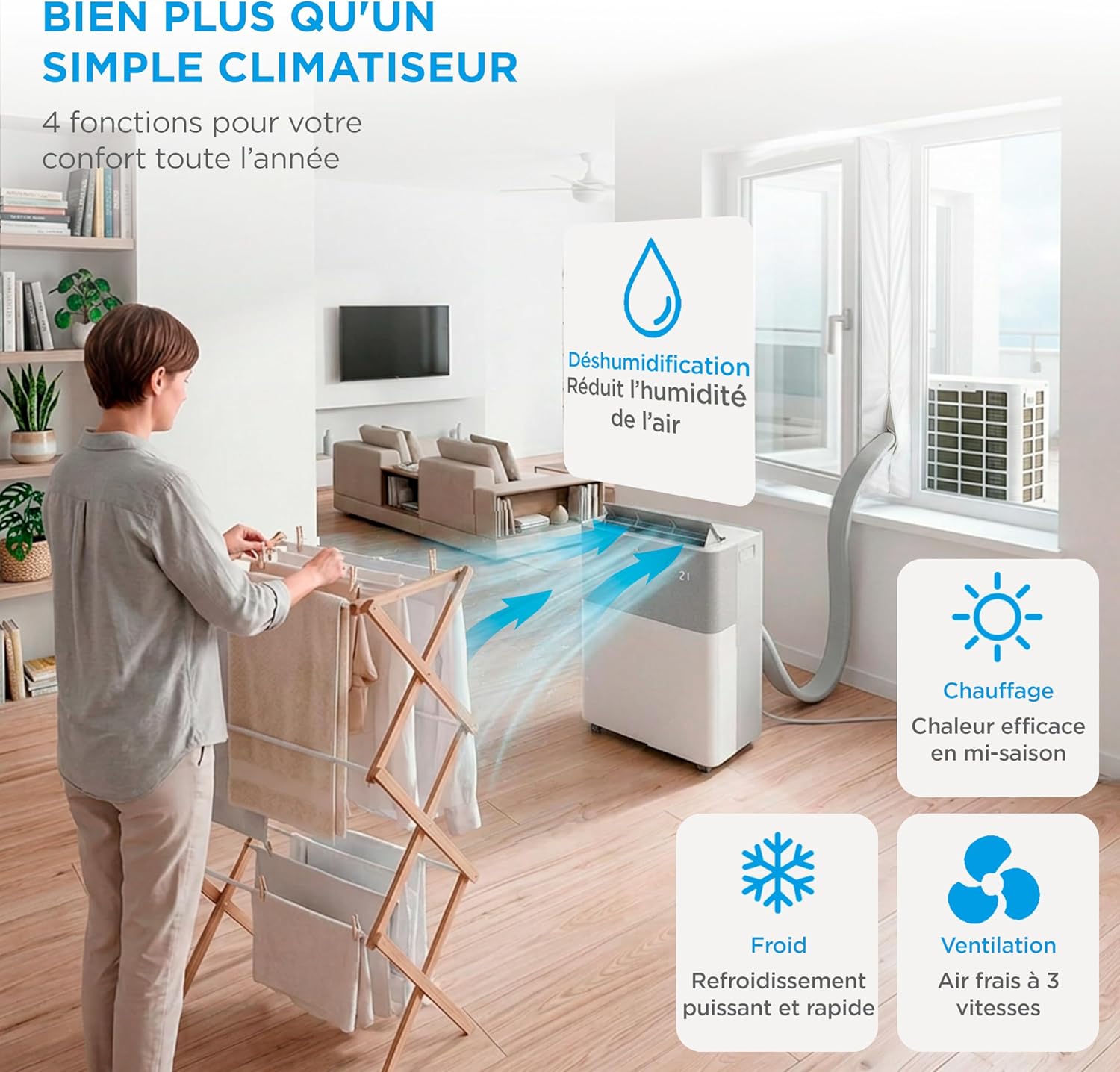 MIDEA Condizionatore PortaSplit Mobile Silenzioso 4-in-1| 12000 BTU