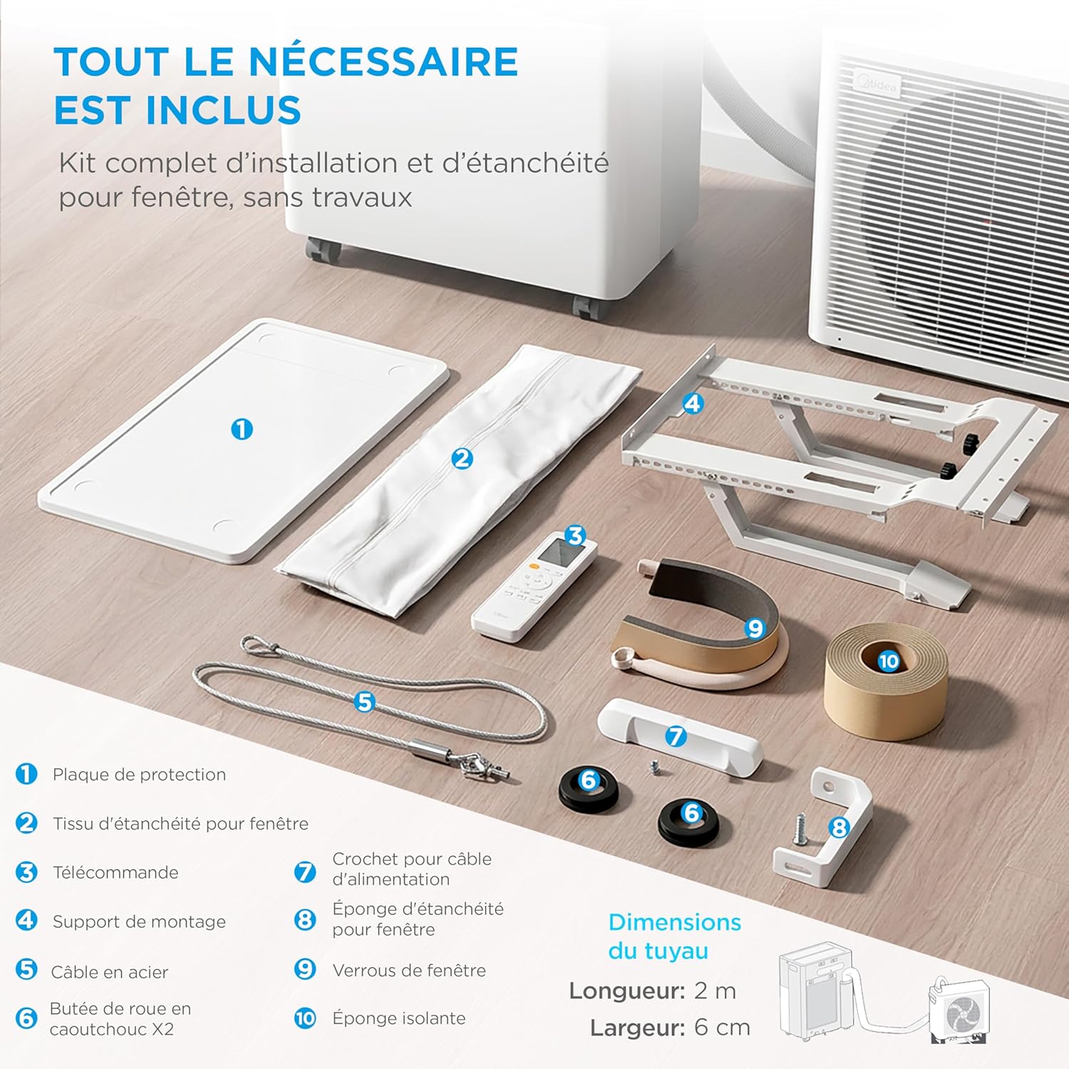 MIDEA Condizionatore PortaSplit Mobile Silenzioso 4-in-1| 12000 BTU