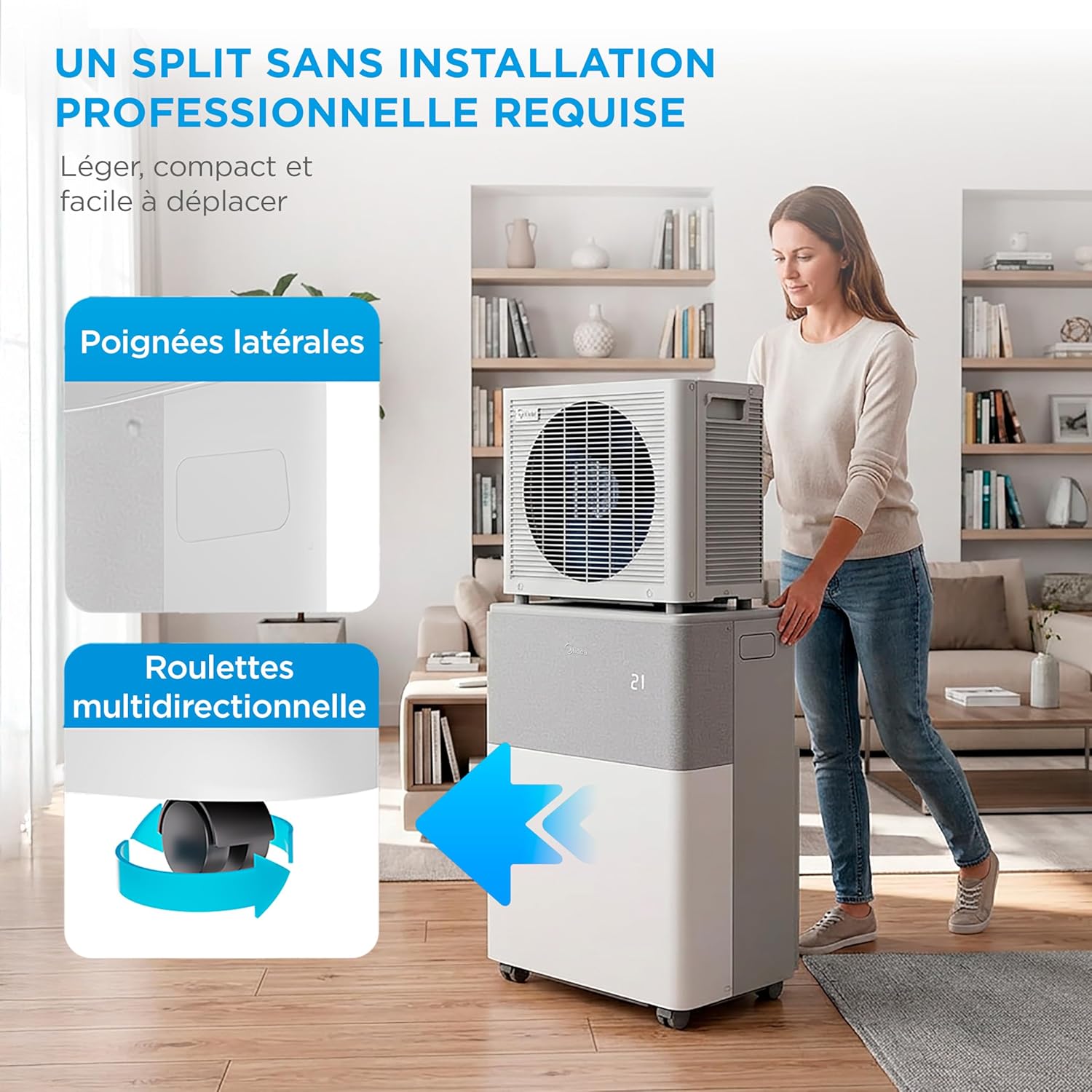 MIDEA Condizionatore PortaSplit Mobile Silenzioso 4-in-1| 12000 BTU